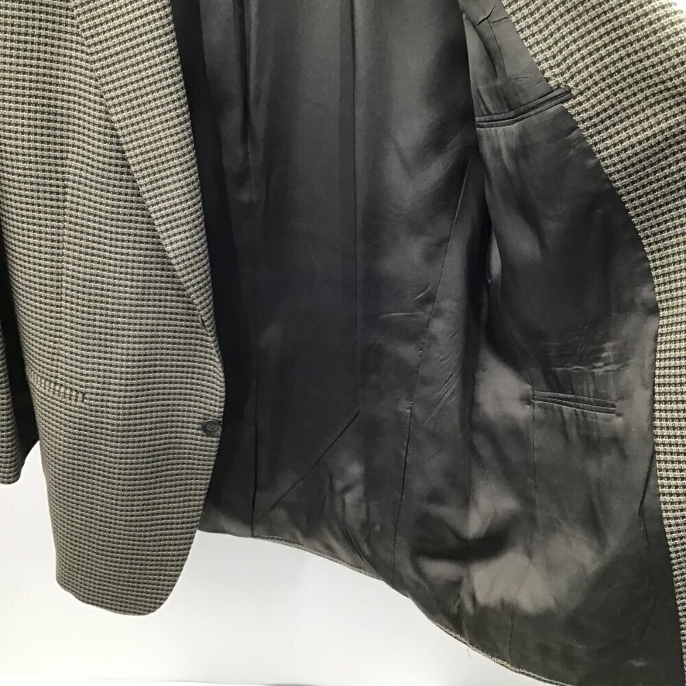 VTG Daniel Hechter Foley's Blazer 44 Chest Sport Coat Check Black Tan USA Made - Picture 5 of 13